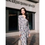 HZHJ大牌设计师款 白孔雀 短袖连衣裙时尚法式气质1592
