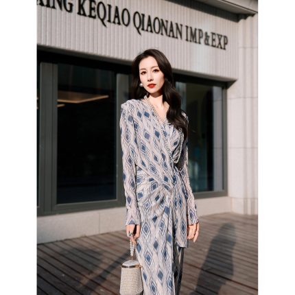 HZHJ大牌设计师款 白孔雀 短袖连衣裙时尚法式气质1592