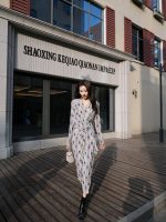 HZHJ大牌设计师款 白孔雀 短袖连衣裙时尚法式气质1592 - 图片 3