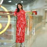 HZHJ设计师款  绯红冰花长袖 （24新春款）气质 连衣裙 高级小众031 - 图片 3