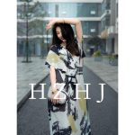 HZHJ原创设计师款  都市水墨 连衣裙  显白显瘦高级洋气2010
