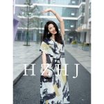 HZHJ原创设计师款  都市水墨 连衣裙  显白显瘦高级洋气2010 - 图片 3