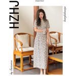 HZHJ原创设计师款摇曳花影连衣裙春夏款高端优雅气质1038 - 图片 4
