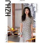 HZHJ原创设计师款摇曳花影连衣裙春夏款高端优雅气质1038