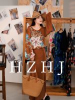 HZHJ新款设计师款 蓝湖 长袖连衣裙2097显瘦复古 - 图片 2
