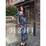 HZHJ新款原创设计师 蓝色果韵 连衣裙复古显瘦高级2146 - 图片 3