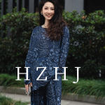 HZHJ新款原创设计师款 深蓝玫瑰（套装裤）显白显瘦高端轻奢2038 - 图片 2