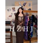 HZHJ新款原创设计师棕宝石休闲套装显瘦高端气质夏季 2120 - 图片 2