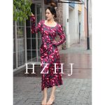 HZHJ原创设计师 红石榴 连衣裙高定秀场款法式高级气质洋气2137 - 图片 2