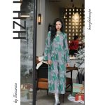 HZHJ新款设计师款 绿底白豹连衣裙 显白显瘦优雅通勤气质宽松837